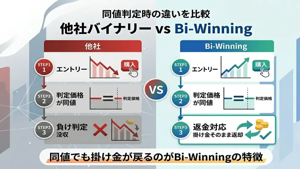 同値判定におけるbi-winningと他社の比較画像