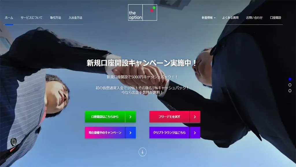 ザオプション公式ページ画像