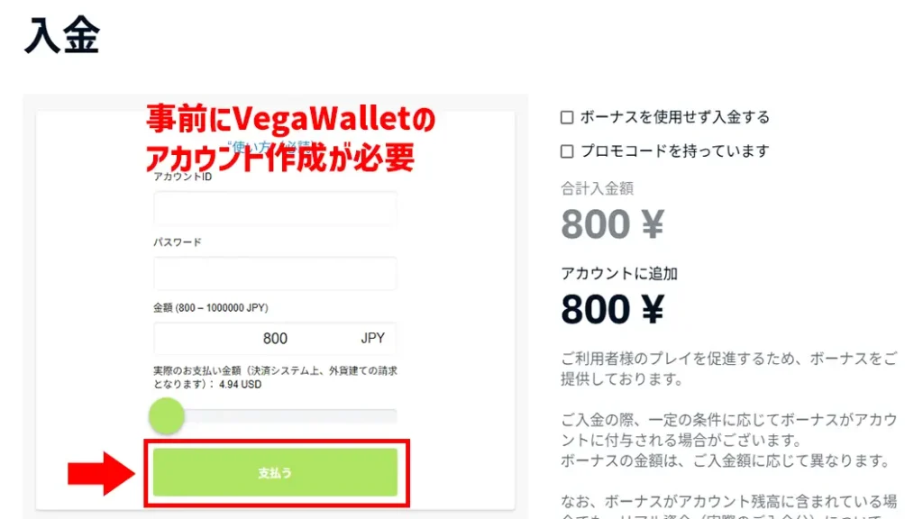 ブビンガの電子ウォレット入金手順
